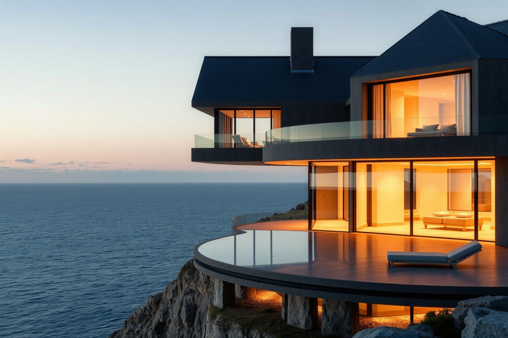 Villa d'exception surplombant la mer sur la Côte d'Émeraude