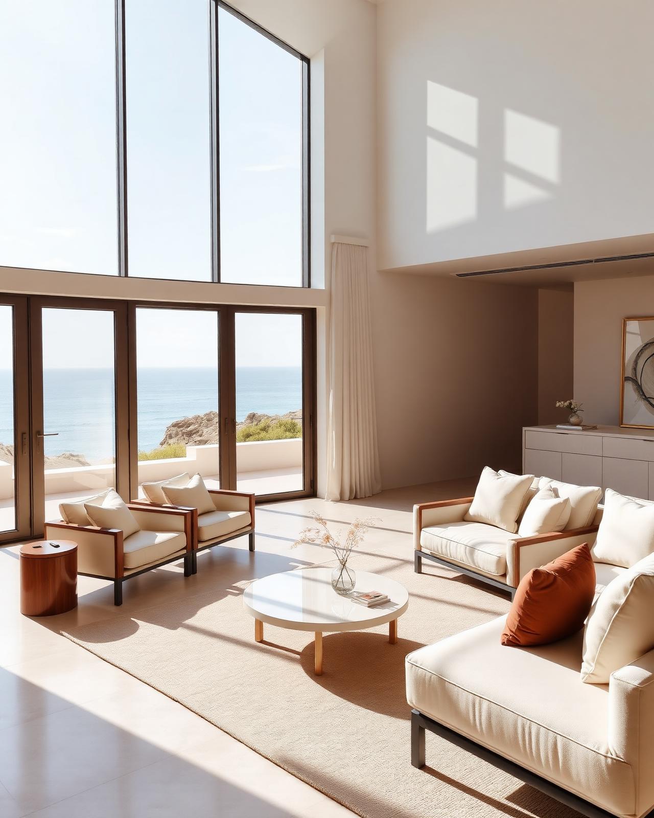 Intérieur lumineux d'une villa de prestige